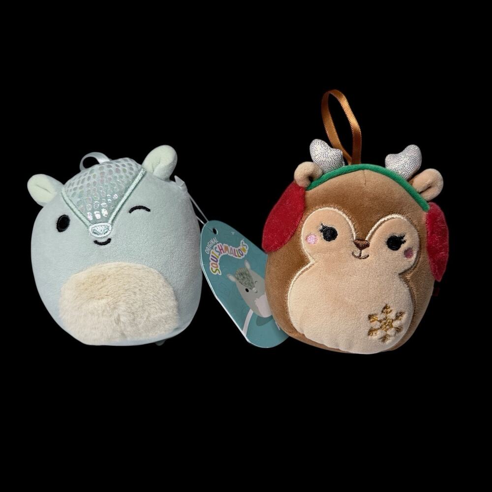 Squishmallows Arilla Armadillo Darla Fawn Reindeer Christmas Ornament Stocking